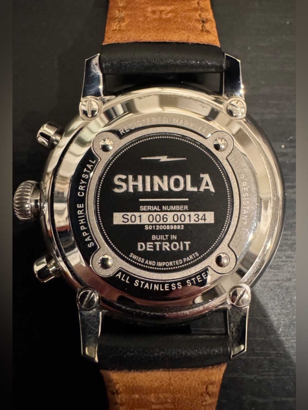 Shinola Bedrock Chronograph Watch with Black Leather Strap - Picture 11 of 14